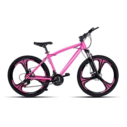 MHbyhks Bici MHbyhks Mountain Bike 700C 21 Velocità Dual Disc Brake Bike (ruote a 3 razze) (rosa)