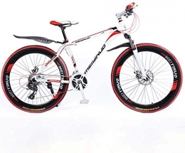MJY Mountain Bike MJY 26 In mountain bike a 24 velocità per adulto, telaio completo in lega di alluminio leggero, sospensione per uomo con ruota anteriore, freno a disco 6-20, Rosso, B
