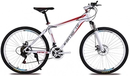 HUAQINEI Mountain Bike Mountain bike, 24 pollici mountain bike adulto maschio e femmina ruota a raggi di bicicletta a velocità variabile Telaio in lega con freni a disco (colore: bianco rosso, dimensioni: 21 velocità)