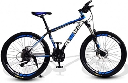 HUAQINEI Mountain Bike Mountain bike, 24 pollici mountain bike per adulti uomini e donne bicicletta a velocità variabile per mobilità 40 ruote Telaio in lega con freni a disco (colore: nero blu, dimensioni: 21 velocità)