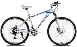 HUAQINEI Bici Mountain bike, 26 pollici mountain bike adulto maschio e femmina ruota a raggi di bicicletta a velocità variabile Telaio in lega con freni a disco (colore: bianco blu, dimensioni: 21 velocità)