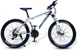 HUAQINEI Mountain Bike Mountain bike, 26 pollici mountain bike per adulti uomini e donne bicicletta a velocità variabile per mobilità 40 ruote Telaio in lega con freni a disco (colore: bianco blu, dimensioni: 30 velocità)
