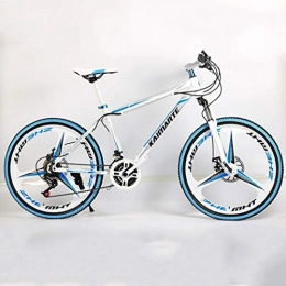 Langlin Bici Mountain Bike Bicicletta Biciclette MTB da 24 Pollici Bicicletta Hardtail con Doppio Freno a Disco con 3 Rotella di Taglio Mountain Bike per Tutti i Terreni per Donne Uomini, White Blue, 21 Speed