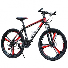 HT&PJ Bici Mountain Bike, Bicicletta Sportiva da Montagna da 24 pollici a 21 velocità, telaio in acciaio al carbonio, sospensione forcella anteriore con funzione di bloccaggio, freni a doppio disco (rosso)