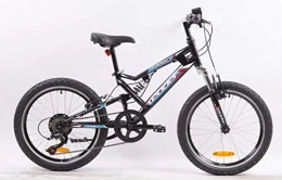 VTT Bici Mountain bike da 20", completamente ammortizzata a 6 velocità, con cambio e ruota libera Shimano con cerchi a doppia parete.