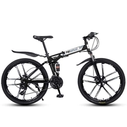  Bici Mountain Bike da 26"A 21 velocità per Adulti, Telaio Completo in Alluminio Leggero, Forcella, Freno A Disco, Nero, E.