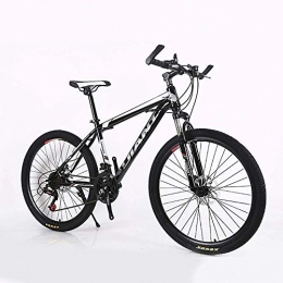 JSL Bici Mountain Bike da uomo con doppia sospensione a doppio disco da 26" a 21 velocità, colore: nero