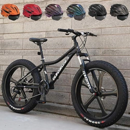 COKECO Mountain Bike Mountain Bike Fat Tire per Adulti, Acciaio Ad Alto Tenore di Carbonio, Bicicletta da Cross Country da 7-27 velocità Motoslitta 4.0 Super Wide Tire (Regalo Casco Colore Casuale)