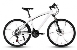 YKMY Bici Mountain bike per adulti a velocità variabile da 24 / 26 pollici, bici a sospensione completa, ammortizzatore off-road a doppio freno per uomo e donna-Disco da taglio bianco 6_21 velocità-24 pollici