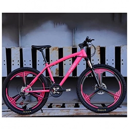 SHANRENSAN Bici Mountain bike per adulti, con velocità variabile da 24 pollici, 26 pollici, per esterni, montagna e fuoristrada, colore rosa, 24 pollici