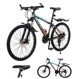 Hyhome Bici Mountain bike per adulti, ruote a raggi da 26 pollici, bici da montagna a 27 velocità, doppia sospensione freno a disco, telaio leggero in acciaio (blu)