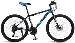 HUAQINEI Bici Mountain bike, ruota a raggi da 24 pollici per mountain bike, bicicletta leggera da corsa fuoristrada a velocità variabile Telaio in lega con freni a disco (Colore: nero blu, dimensioni: 21 velocità)