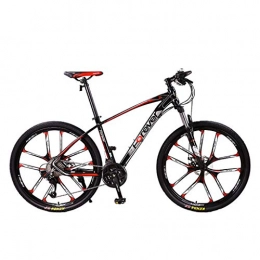 Mountain Bikes Tx 26 Inch per uomini e donne, 30-Speed Bicicletta Full Suspension MTB Ingranaggi Dual Disc Brake Mountain Trail Bike, Nero & Rosso