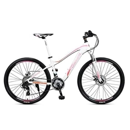 MQJ Mountain Bike MQJ Mountain Bike, 26"Uomini / Donna Hardtail Bici, Telaio in Alluminio con Freni a Disco e Sospensione Anteriore, 27 Velocità / Rosa