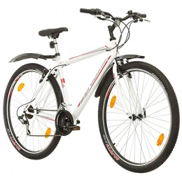 Multibrand Distribution Bici Multibrand, PROBIKE PRO 29, 29 Pollici, 483mm, Mountain Bike, Unisex, 21 velocità Shimano (Bianco / Grigio-Rosso + Parafango)