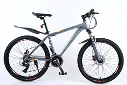 MYTNN Bici MYTNN - Bicicletta mountain bike con telaio in alluminio da 26", cambio Shimano a 21 marce, blocco su forcelle a molla, bicicletta con freni a disco, con parafanghi, Grau, 26