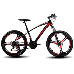 N&I Bicycle Mountain Bike 24inch Three-Knife Wheel High-Carbon Steel Unisex Dual Suspension Mountain Bike Disc Brakes Red 24speed