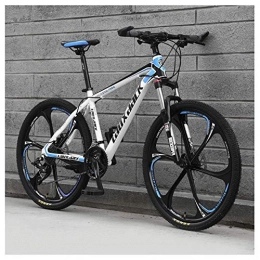 NBVCX Bici NBVCX Accessori per la Vita Mountain Bike a 21 velocità 26 Pollici Ruota a 6 Razze Sospensione Anteriore Freno a Doppio Disco MTB Bicicletta Blu
