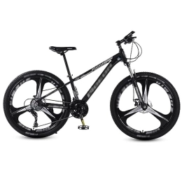 NYASAA Bici NYASAA Mountain bike da uomo e da donna, telaio in alluminio, forcella ammortizzata, freni a doppio disco meccanici, per gite, sport (black 26)