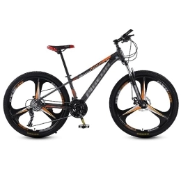 NYASAA Mountain bike da uomo e da donna, telaio in alluminio, forcella ammortizzata, freni a doppio disco meccanici, per gite, sport (orange 26)