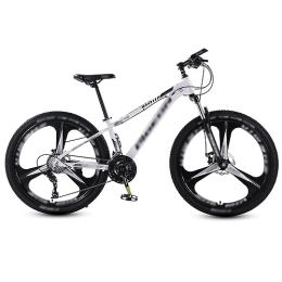 NYASAA Bici NYASAA Mountain bike da uomo e da donna, telaio in alluminio, forcella ammortizzata, freni a doppio disco meccanici, per gite, sport (white 26)