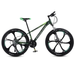 NYASAA Mountain Bike NYASAA Mountain bike per uomo e donna per adulti, telaio in acciaio ad alto tenore di carbonio con freno a doppio disco meccanico antiscivolo, adatto per uscire (green 26)