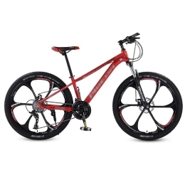 NYASAA Mountain Bike NYASAA Mountain bike per uomo e donna per adulti, telaio in acciaio ad alto tenore di carbonio con freno a doppio disco meccanico antiscivolo, adatto per uscire (red 26)