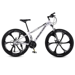 NYASAA Mountain Bike NYASAA Mountain bike per uomo e donna per adulti, telaio in acciaio ad alto tenore di carbonio con freno a doppio disco meccanico antiscivolo, adatto per uscire (white 26)