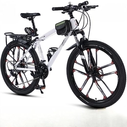 PASPRT Mountain Bike PASPRT Bici da strada per sport all'aria aperta, mountain bike a velocità variabile da 26 pollici, telaio in acciaio al carbonio, fuoristrada, portata 120 kg, adatta per adulti (white 27 speeds)