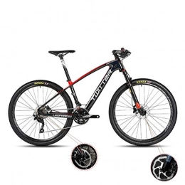 PXQ Mountain Bike PXQ, mountain bike per adulti Carbon XC 22 accelera, con ammortizzatore di pressione dell'aria e freno della forcella anteriore, 26 / 27, 5", rosso, 27, 5" x 15, 5