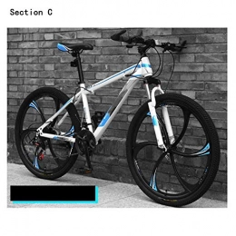 Qinmo Mountain Bike Qinmo Adulti Cruiser Bike, Doppio Freno a Disco 24 / 26 Pollici Hardtail Mountain Bike Alta Acciaio al Carbonio Telaio 21 / 24 / 27 velocit Sedile Regolabile (Color : White Blue)