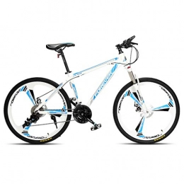 Qj Bici Qj Mountain Bike Bicicletta 30 velocità MTB 26 Pollici Telaio in Lega di Alluminio Sospensione Bici, White Blue