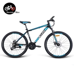QMMD Bici QMMD 21 velocità Mountain Bike, 26 Pollici Hardtail Biciclette, Adulti Mountain Bike, Telaio Alluminio, Front Suspension Mountain Bike, Mountain Biciclette, Blue Spokes, 21 Speed