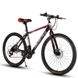 QYTEC Mountain Bike QYTEC Zxc Bicicletta da uomo da 24 pollici Mountain Bike 21 velocità Adulto a velocità variabile Bicicletta Cross-Country Auto da corsa con una ruota (colore: nero rosso, taglia: 21-velocità)