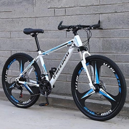 RICHLN Shimanos 21 velocità Bicicletta Sospensione Completa Biciclette MTB,Pieghevole Mountain Bike,Acciaio Ad Alto Tenore di Carbonio Città Bicicletta per Uomini Donne Bianco/Blu 26",21 velocità