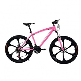 RSJK Bici RSJK Adult Mountain Bike Fashion Solid Color Mountain Bike 26" 21 / 24 / 27 Variable Speed One Wheel Shock Absorber Front Two Disc Brake@6 coltelli Rosa Uno_24 velocit 24 Pollici