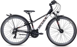 S.Cool Mountain Bike S'Cool troX EVO 26R 21S - Mountain Bike per ragazzi (43 cm, nero / grigio / rosso)