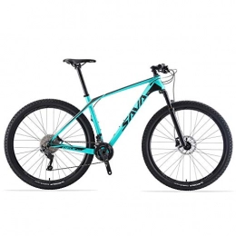 SAVADECK DECK6.0 Mountain Bike in Carbonio 27.5"/29" XC Offroad Bici MTB Ultraleggera in Fibra di Carbonio con Cambio Shimano DEORE M6000 a 30 Marce e Coda Dura Completa (Blu, 27.5 * 15)