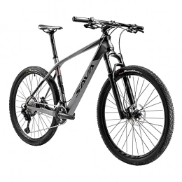 SAVADECK Bici SAVADECK Mountain Bike in fibra di carbonio, DECK8.2 XC Race Mountain Bike 27, 5" / 29" MTB ultraleggera in fibra di carbonio con 22 velocità Shimano DEORE XT M8100 e hard tail(Grigio, 27.5x15)