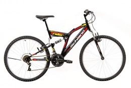 Schiano Mountain Bike SCHIANO Rider Bicicletta MTB Fully Mountain Bike a 18 marce 26 pollici Ammortizzato, nero / rosso