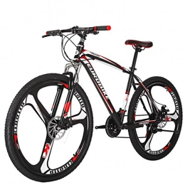 LS2 Mountain Bike SL Hardtail Mountain Bikes, X1 21 marce, bicicletta da 27, 5 pollici, ruote a 3 razze doppia sospensione (rosso)