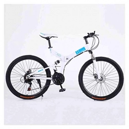 SOAR Bici SOAR Mountain Bike Biciclette Mountain Bike for Adulti MTB Pieghevole Strada Biciclette for Uomini e Donne 24in Ruote Regolabile velocità Doppio Freno a Disco (Color : White-B, Size : 24 Speed)