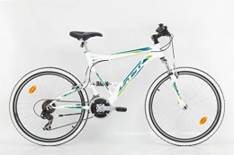 SPR Bici SPR - Mountain bike con ruote da 26’’, con telaio a sospensione, REBORN / S.P.R, con freni V-BRAKE in alluminio e impugnature con nottolino SHIMANO, rapid fire