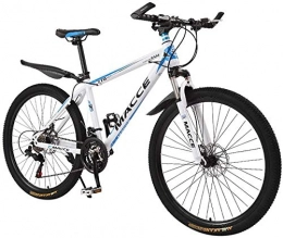 SZZ0306 Mountain Bike SZZ0306 - Bicicletta pieghevole da 26", in acciaio al carbonio, 24 marce, con sospensioni complete per mountain bike, mountain bike, per ragazzi, colore bianco