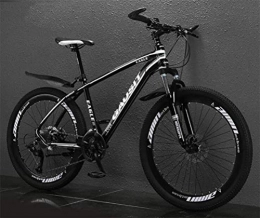 Tbagem-Yjr Mountain Bike Tbagem-Yjr City Road della Bici della Bicicletta della Montagna for Gli Adulti, Freni A Disco Doppio off-Road Damping (Color : Black White, Size : 27 Speed)
