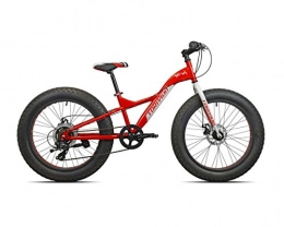 TORPADO Mountain Bike TORPADO Bici Fat Bike Big Boy 24'' Acciaio 7v Rosso Bianco (Fat) / Bicycle Fat Bike Big Boy 24'' Steel 7v Red White (Fat)