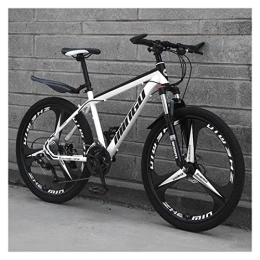VIIPOO Mountain Bike, Bicicletta da Uomo Acciaio al Carbonio Donna, Bike per Tutti Terreni con Freno Doppio Disco/Sedile Regolabile/Telaio Acciaio Alto Tenore Carbonio,White-21 inch