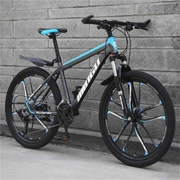 WJSW Mountain Bike WJSW Mountain Bike da smorzamento, Bici da Strada City - Dual Suspension MTB da Uomo (Colore: Nero Blu, Dimensioni: 27 velocità)
