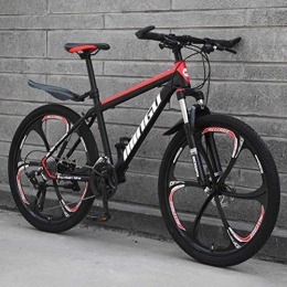 WJSW Mountain Bike WJSW Mountain Bike per Adulti - Bicicletta Fuoristrada a velocità variabile MTB City Road (Colore: Nero Rosso, Dimensioni: 30 velocità)