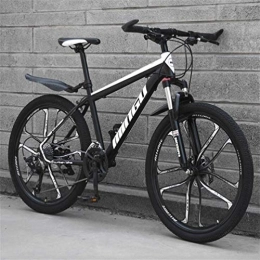 WJSW Bici WJSW Mountain Bike per Adulti Uomo MTB - Bicicletta da Mountain Bike Ammortizzata a Doppia Sospensione (Colore: Bianco Nero, Dimensioni: 24 velocità)